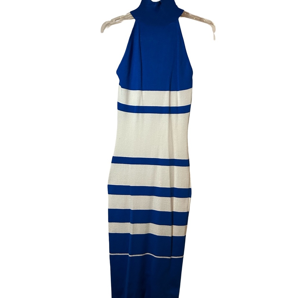 BRAND NEW!!! Fashion Nova Royal Blue and White Striped Maxi Dress